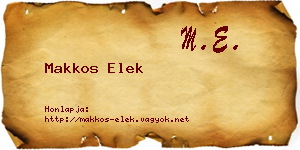 Makkos Elek névjegykártya